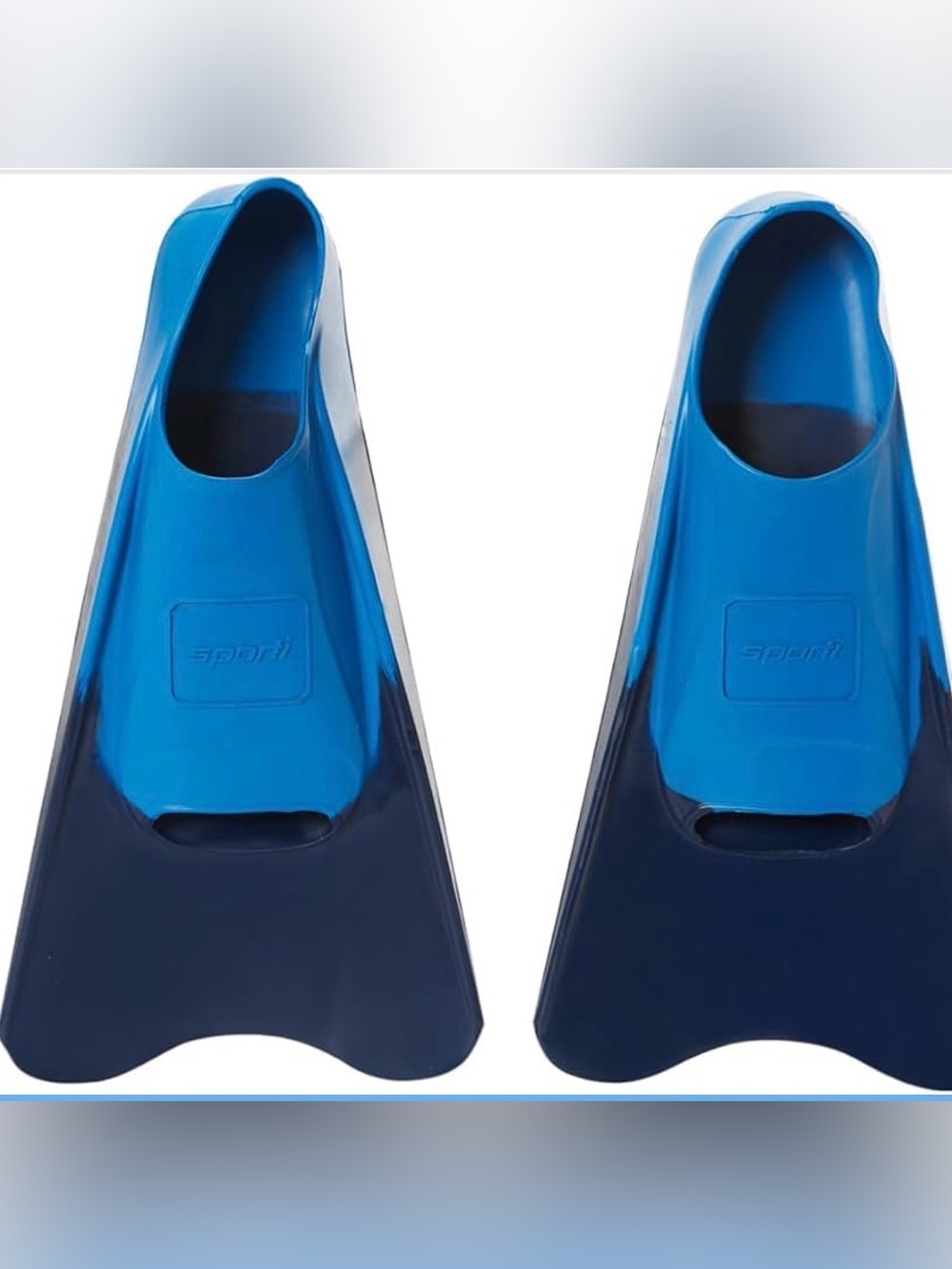 Sporti Blue Two-Tone Swim Fins Men 5/6 Women 6/7